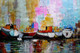 abstract, abstract painting, boats, boats abstract, abstract boat painting