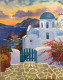 Santorini (ART_7792_52618) - Handpainted Art Painting - 26in X 36in