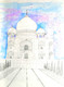 Taj Mahal (ART_7784_52756) - Handpainted Art Painting - 11in X 15in