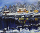 The Snowy Night (ART_6155_51792) - Handpainted Art Painting - 20in X 17in