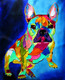 animal, animal painting, dog, dog painting, multi color dog, pup, puppy, doggie, blue