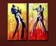 Jazz Men - 32in x 32in (16in x 32in x 2pcs),RTCSB_11_3232,32in x 32in (16in x 32in x 2pcs),Oil Colors,Canvas,Modern Art,Community Artists Group,Jazz,Music,multipiece,Museum Quality - 100% Handpainted