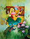 Radha Krishna On Swing - With Peacock (ART_1038_53002) - Handpainted Art Painting - 32in X 44in