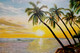 Wonders of coconut tree beach (ART_5868_46274) - Handpainted Art Painting - 30in X 22in