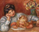 Writing Lesson (1905) By Pierre-Auguste Renoir (PRT_5681) - Canvas Art Print - 30in X 25in