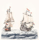 Two Sailing Ships At Sea By Johan Teyler (PRT_5749) - Canvas Art Print - 23in X 24in