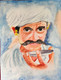 Rajasthani Man (ART_7546_53864) - Handpainted Art Painting - 11 in X 16in