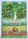 Lushy Forest (ART_7834_53853) - Handpainted Art Painting - 8in X 12in