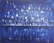 The city in Blue (ART_7875_54029) - Handpainted Art Painting - 30in X 24in