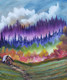 Multicolored Forest Solitude  (ART_7871_53935) - Handpainted Art Painting - 18in X 24in