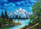 Sky Peaks (ART_7871_53923) - Handpainted Art Painting - 24in X 18in