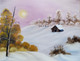 Warm Snowy Winter (ART_7871_53922) - Handpainted Art Painting - 24in X 18in