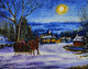 Snowfall and Chariot (ART_7891_54279) - Handpainted Art Painting - 18in X 14in
