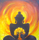 Buddha With Kalpataru (ART_1038_54541) - Handpainted Art Painting - 24in X 24in