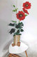 Red Flower Golden Vase (ART_7573_49854) - Handpainted Art Painting - 11in X 16in