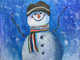 Snowman (ART_7906_54611) - Handpainted Art Painting - 10in X 12in