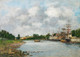 View Of The Port Of Saint Val√©ry Sur Somme (PRT_6696) - Canvas Art Print - 39in X 28in