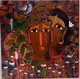 Evening Gossips (ART_7415_54756) - Handpainted Art Painting - 24in X 24in