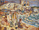 Beach Scene And Hill By Maurice Brazil Prendergast (PRT_6843) - Canvas Art Print - 36in X 28in