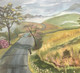 Country road on a misty day (ART_7906_54642) - Handpainted Art Painting - 10in X 12in