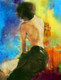 Nude Painting,Bared Body,Female,Women,Pose,Multi color background shades,Beauty