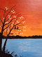 The tree over the sea (ART_2419_54577) - Handpainted Art Painting - 9in X 12in