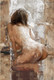 Nude Painting,Bared Body,,Women,Female,Lady,Model,Pose,Brown background shades,Beauty