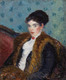 Girl With Fox Furs By William James Glackens (PRT_6960) - Canvas Art Print - 15in X 18in