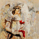 Christ,Brown,Gold Shades of background colors,Immaculate Heart,Women with Peace