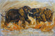 Elephants (ART_7938_55008) - Handpainted Art Painting - 59in X 39in