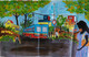 The Girl In  The Bus-stand (ART_2419_54960) - Handpainted Art Painting - 17in X 12in