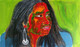 Woman In Colors (ART_2419_28228) - Handpainted Art Painting - 14in X 8in