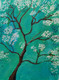 THE TREE WITH WHITE FLOWERS (ART_2419_21950) - Handpainted Art Painting - 9in X 12in