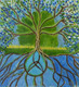 THE TREE WITH THE ROOTS (ART_2419_21744) - Handpainted Art Painting - 11in X 11in