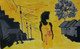 The City and the Girl (ART_2419_21629) - Handpainted Art Painting - 15in X 10in