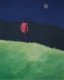 A Woman in Night Hill (ART_7977_55559) - Handpainted Art Painting - 22in X 28in