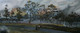 Bridge over a rivulet - Oil on Canvas (ART_4270_55476) - Handpainted Art Painting - 42in X 18in