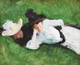 Two Girls On A Lawn By John Singer Sargent (PRT_7375) - Canvas Art Print - 22in X 18in