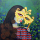 THE MASKED WOMAN (ART_7971_55868) - Handpainted Art Painting - 24in X 24in