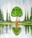 Reflections of Nature! (ART_4050_55661) - Handpainted Art Painting - 14in X 17in