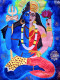 The Devine Blue Magic - Arthanadheeswara Painting With Golden Sparkles Around (ART_7940_55631) - Handpainted Art Painting - 29 in X 23in