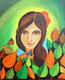 The Girl (ART_7952_55132) - Handpainted Art Painting - 24in X 30in