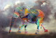 animal, elephant, multi color elephant, elephant, baby elephant