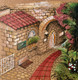 Brown town - happy cozy European lanes (ART_8006_56022) - Handpainted Art Painting - 12in X 12in