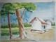 Village Home (ART_7974_56009) - Handpainted Art Painting - 13in X 10in