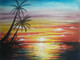 Sunset At Sea Shore (ART_7974_56001) - Handpainted Art Painting - 14in X 11in