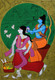 Shree Ram and Sita (ART_3324_56017) - Handpainted Art Painting - 23in X 33in