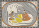 Vishnu Lies On The Snake Ananta, Bhumi Sits In Front Of Him (PRT_7864) - Canvas Art Print - 28in X 20in