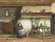 Interior Of A Cottage In Scheveningen By Willem Adriaan Alexander Liernur (PRT_7903) - Canvas Art Print - 22in X 17in