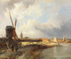 View Of The Hague By Cornelis Springer (PRT_7965) - Canvas Art Print - 34in X 28in